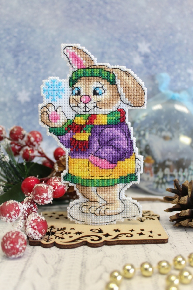 Bunny with a Snowflake Cross Stitch Kit фото 2