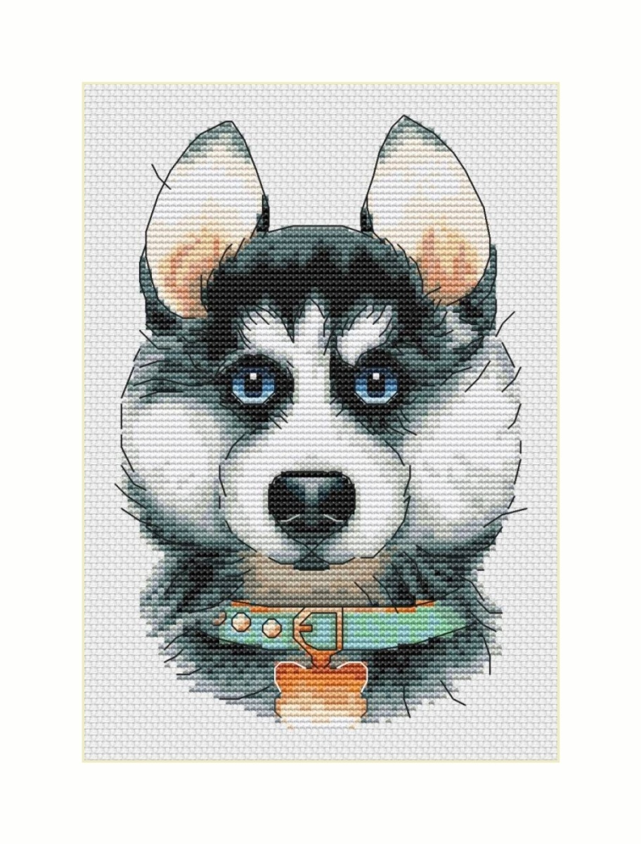 Cute Husky Cross Stitch Pattern фото 1