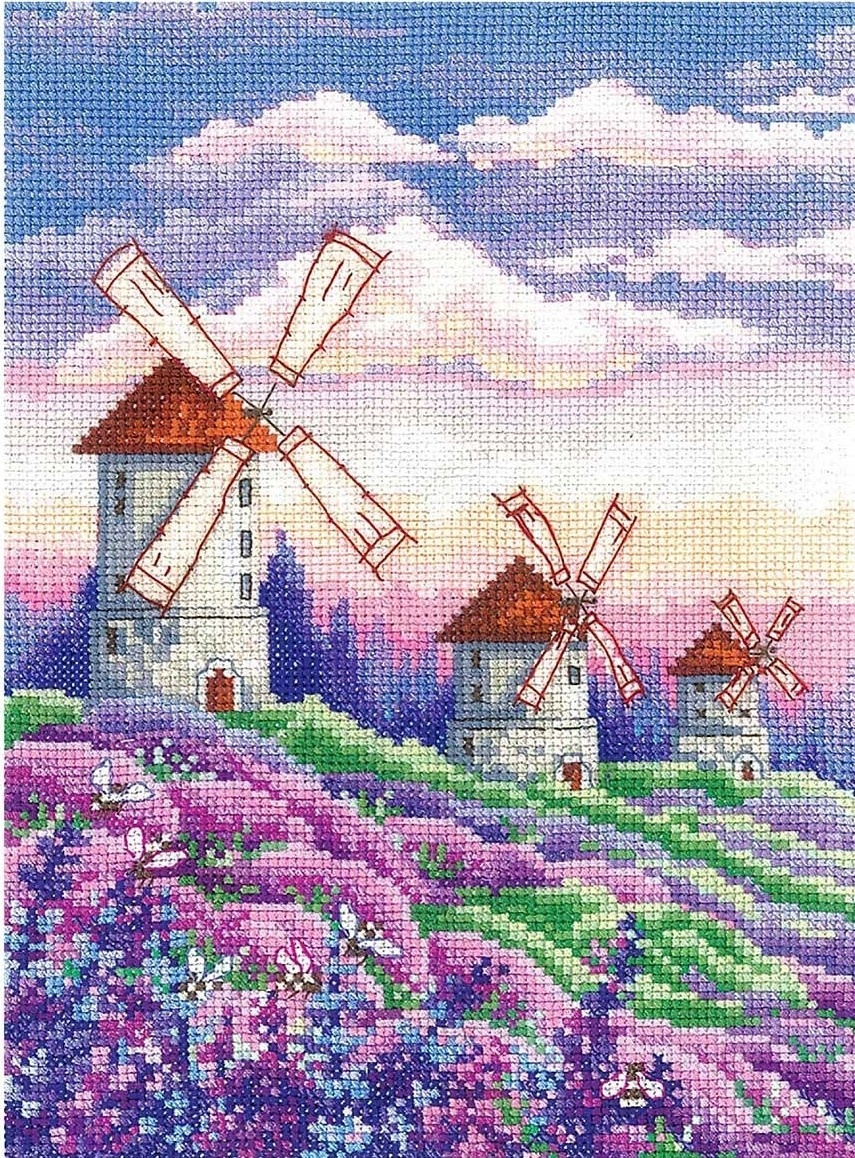 Landscape with Windmills Cross Stitch Kit фото 1