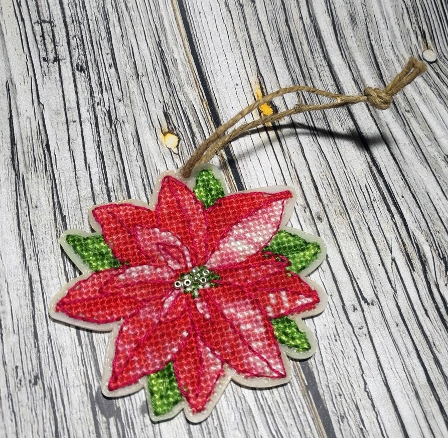 Christmas Toys. Poinsettia Cross Stitch Pattern фото 3