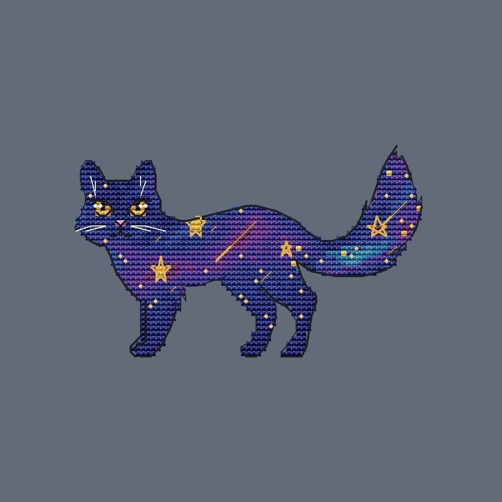 Star Cat 1 Cross Stitch Pattern фото 3