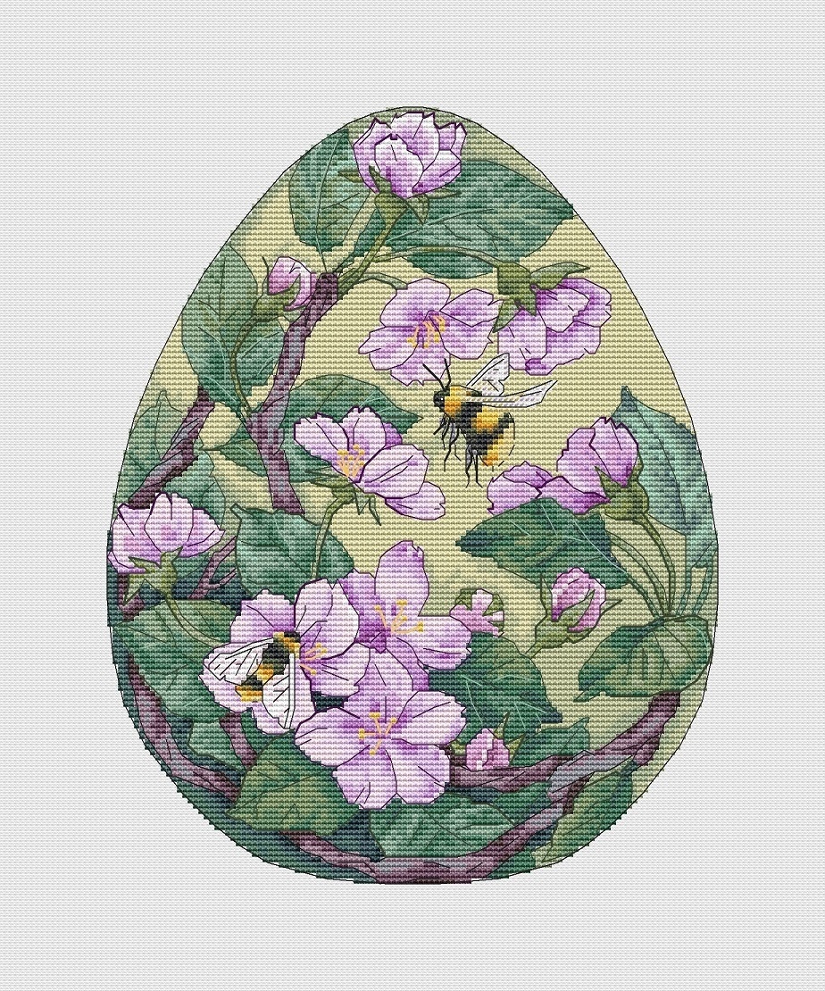 Apple Blossom and Bumblebees Cross Stitch Pattern фото 2
