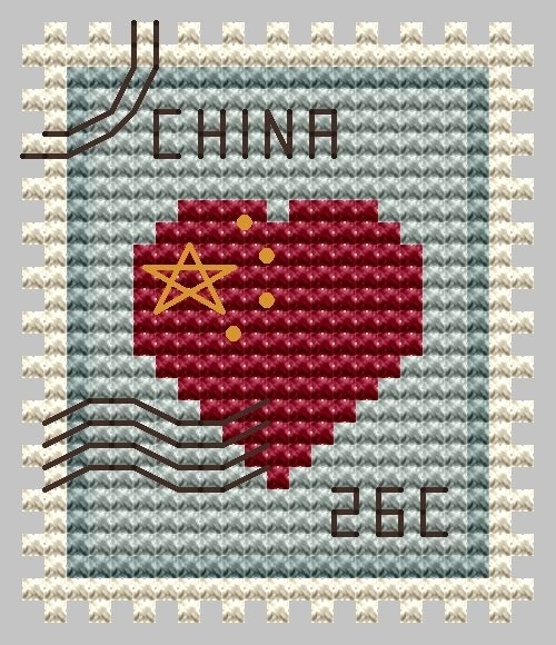 China Postage Stamp Cross Stitch Pattern фото 1