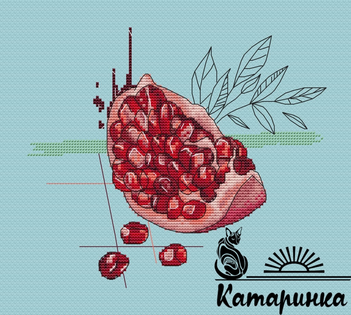 A Pomegranate Cross Stitch Pattern фото 1