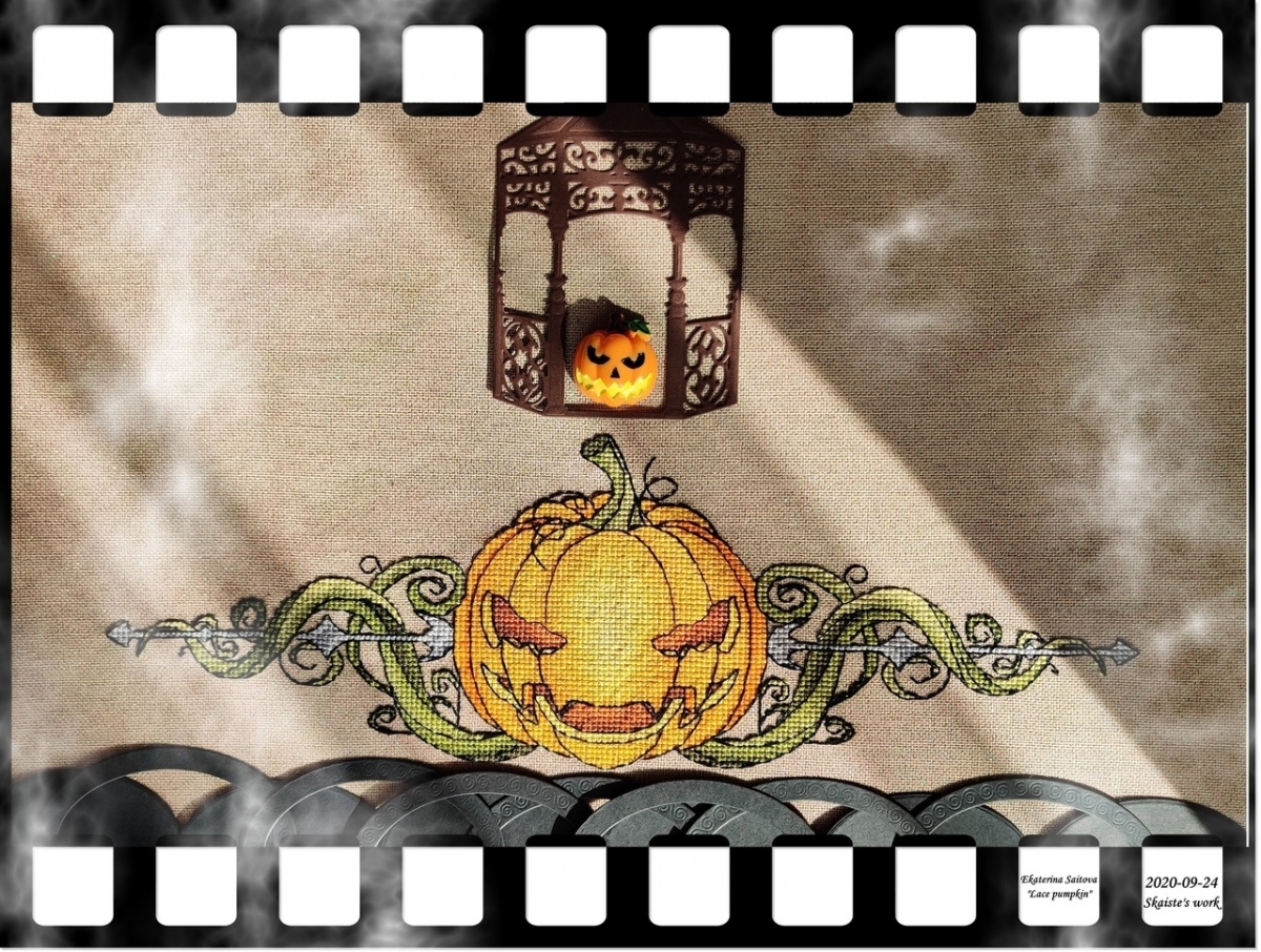Lace Pumpkin Cross Stitch Pattern фото 6