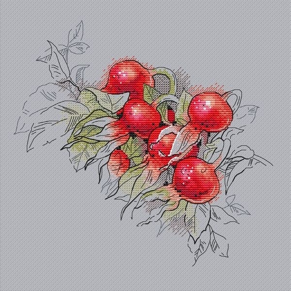 Rosehip Berries Cross Stitch Chart фото 2