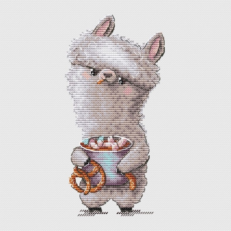 Coffee lovers. Llama Cross Stitch Pattern фото 1