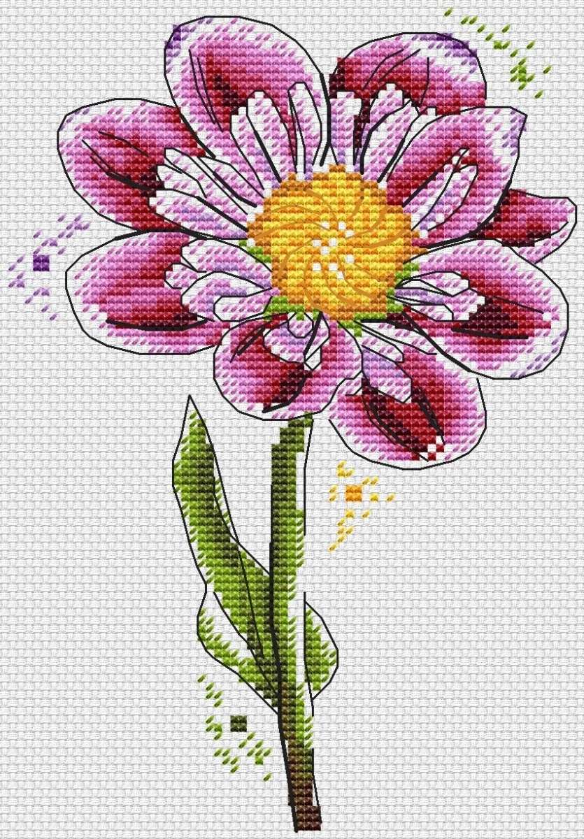 Zinnia Cross Stitch Pattern фото 1