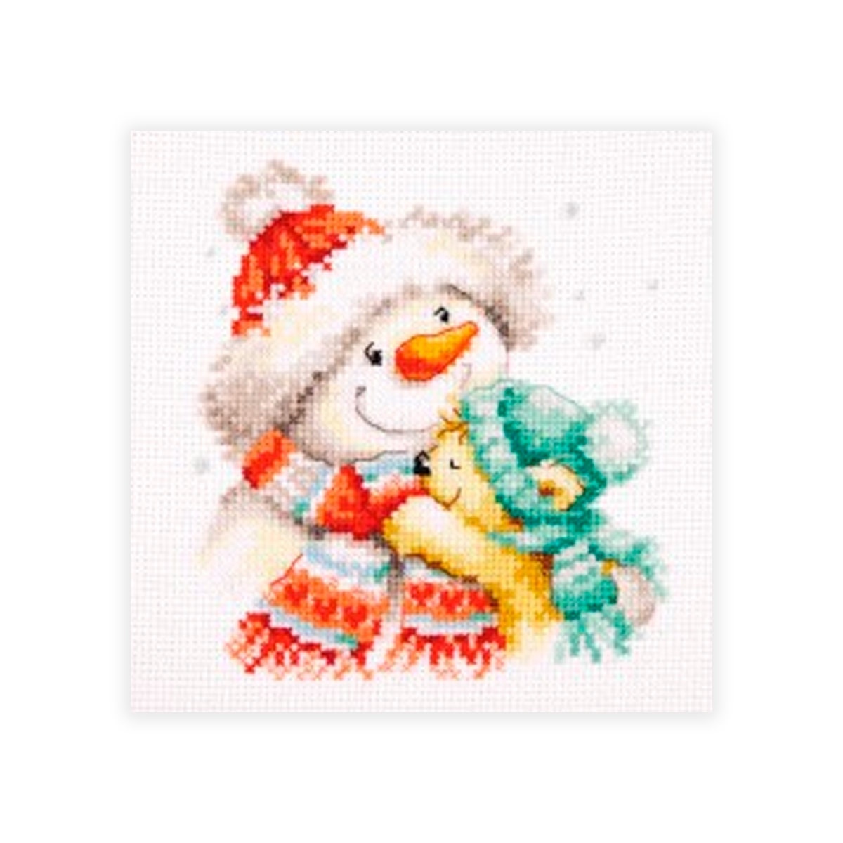 Snowman and Bear Cross Stitch Kit фото 1
