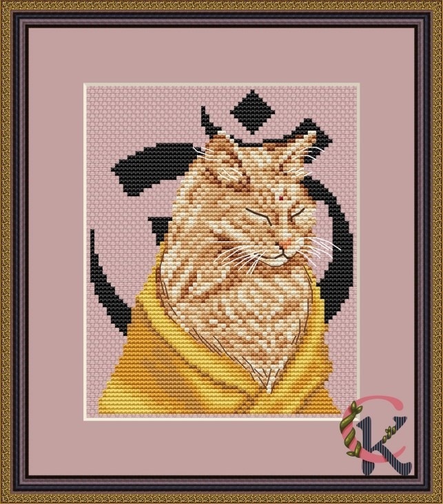 Cat Zen Cross Stitch Pattern фото 1