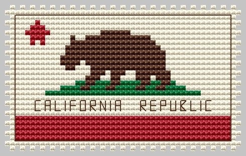 California Postage Stamp Cross Stitch Pattern фото 1