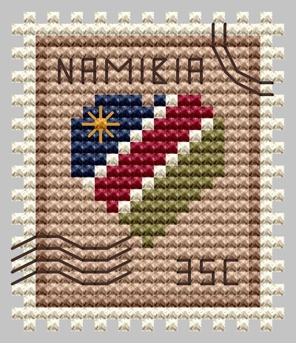 Namibia Postage Stamp Cross Stitch Pattern фото 1