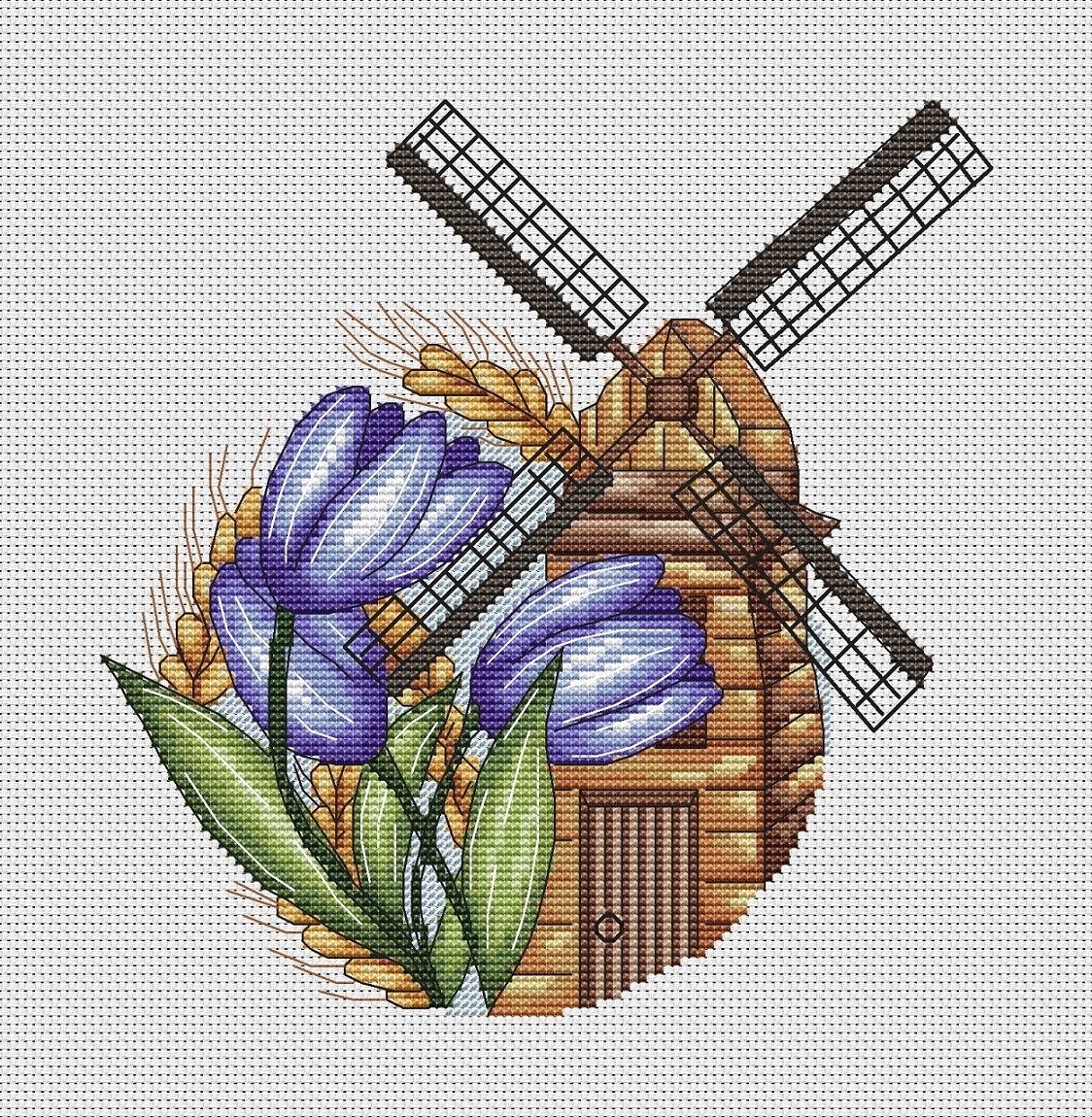Flower Mill Cross Stitch Chart фото 1