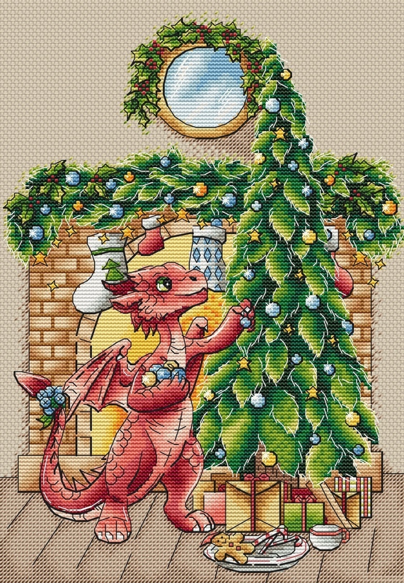 New Year with a Dragon Cross Stitch Pattern фото 1