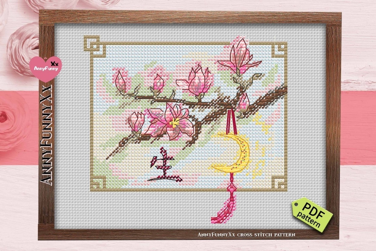 Flowers of the East. Magnolia Cross Stitch Pattern фото 8