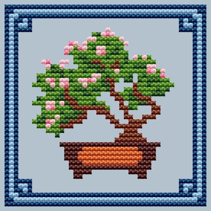 Bonsai Tree Cross Stitch Pattern фото 1