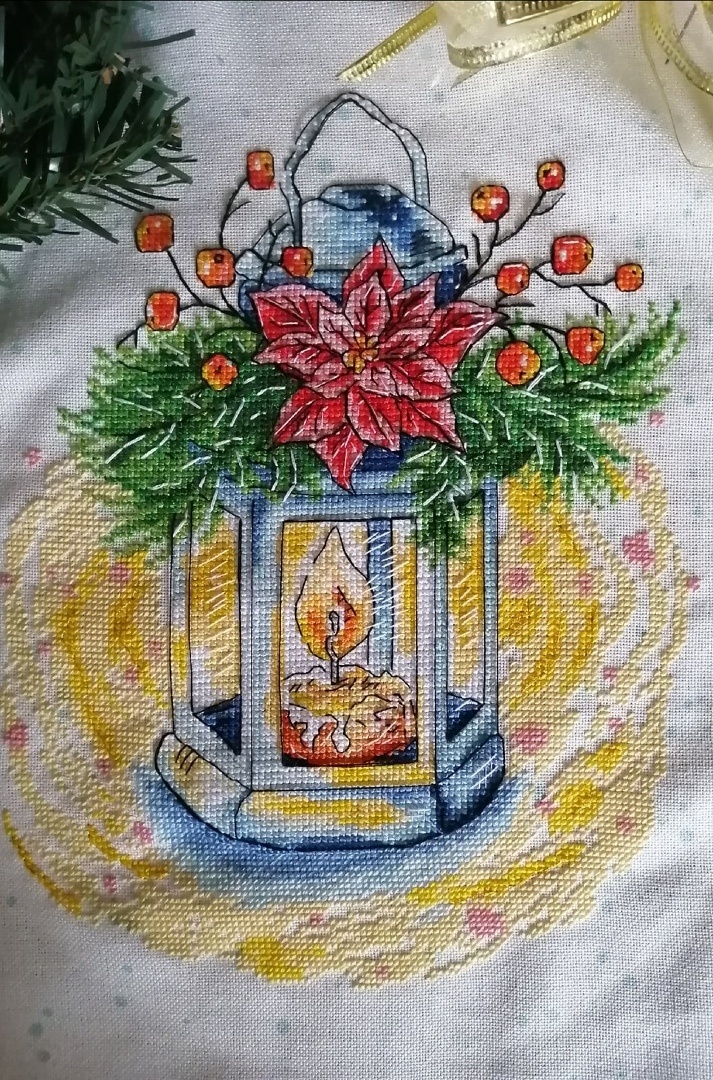 A Christmas Lamp Cross Stitch Pattern фото 4