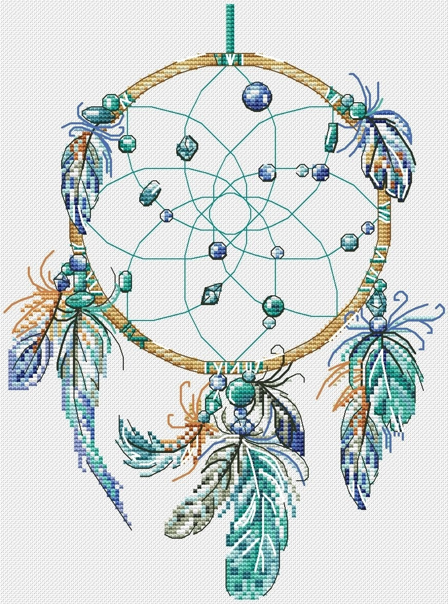 Guardian of Dreams Catcher Cross Stitch Pattern фото 1