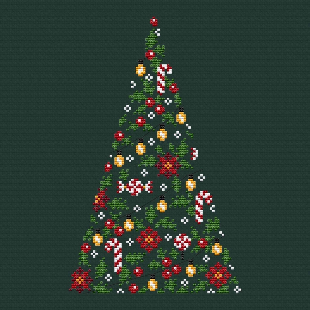 Christmas Tree Simple Cross Stitch Pattern фото 7