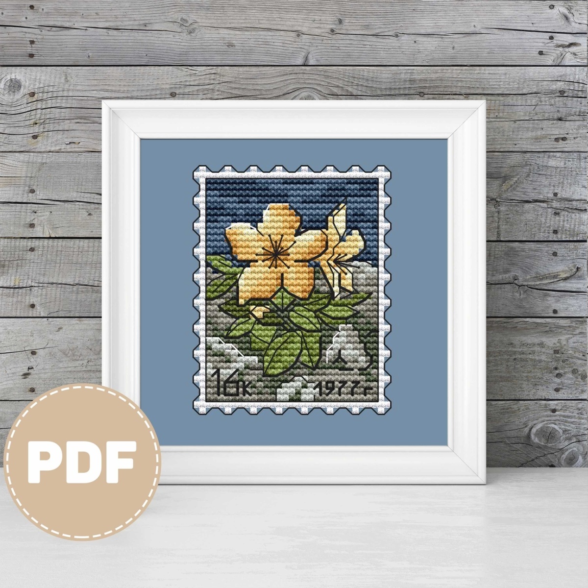 Golden Rhododendron Cross Stitch Pattern фото 4