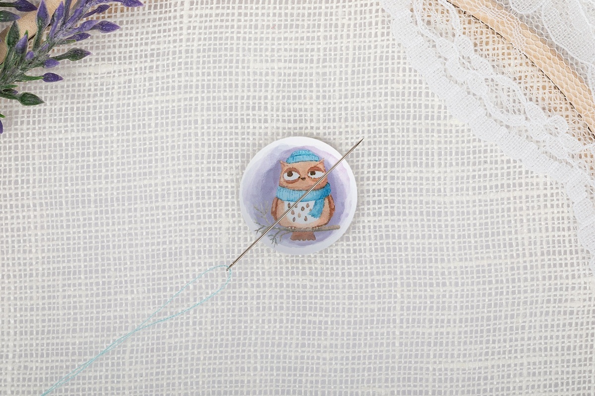 Magnetic Needle Minder №36 Owl in a Hat and Scarf фото 3