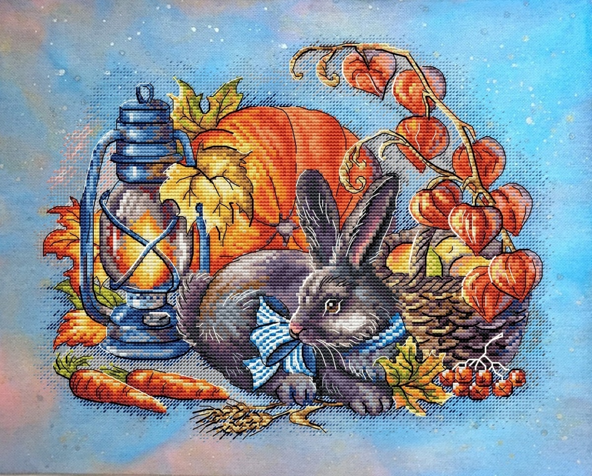 Autumn with a Rabbit Cross Stitch Pattern фото 3