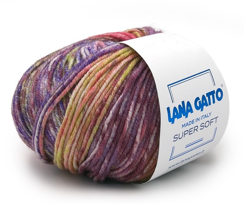 Lana Gatto Super Soft Mix 100% extrafine merino wool, 10 Skein