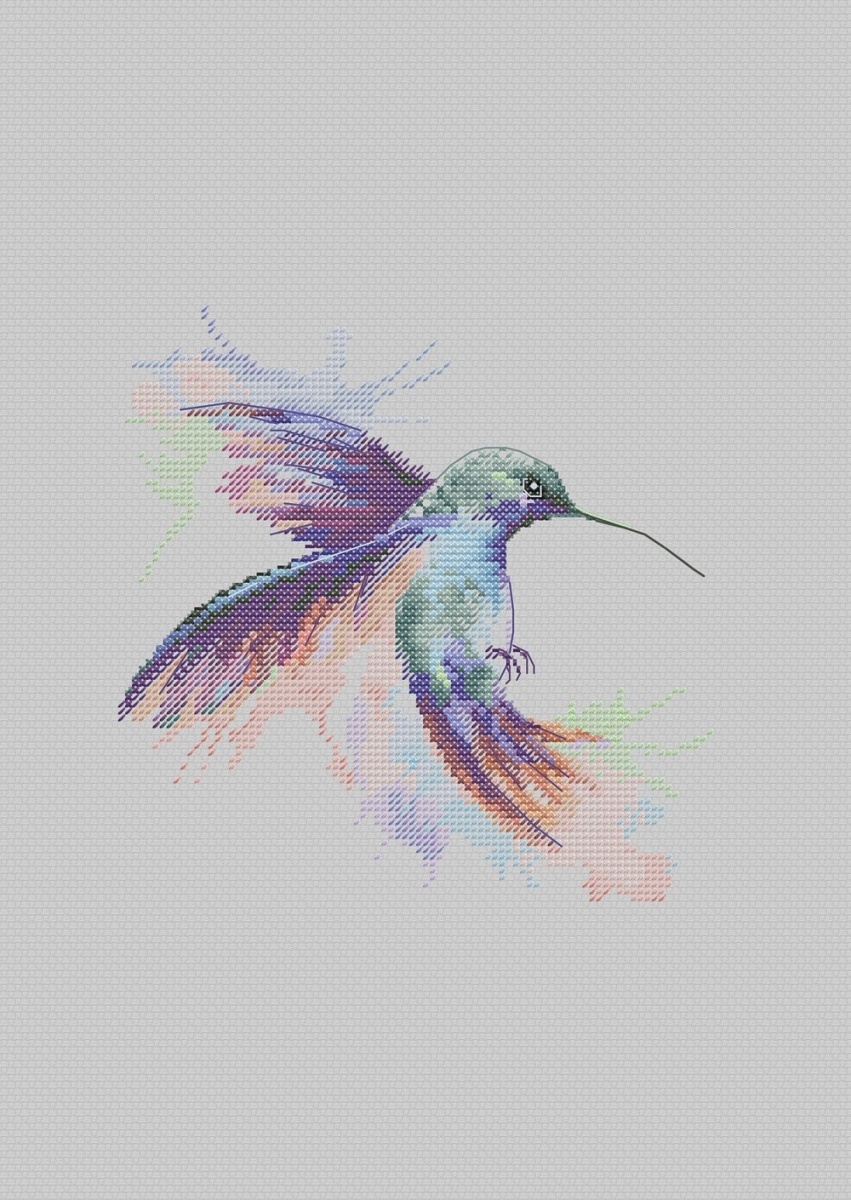 Hummingbird Cross Stitch Pattern фото 1