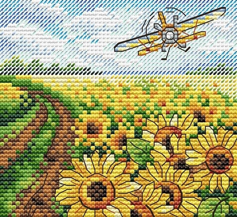 Sea of Sunflowers Cross Stitch Kit фото 1