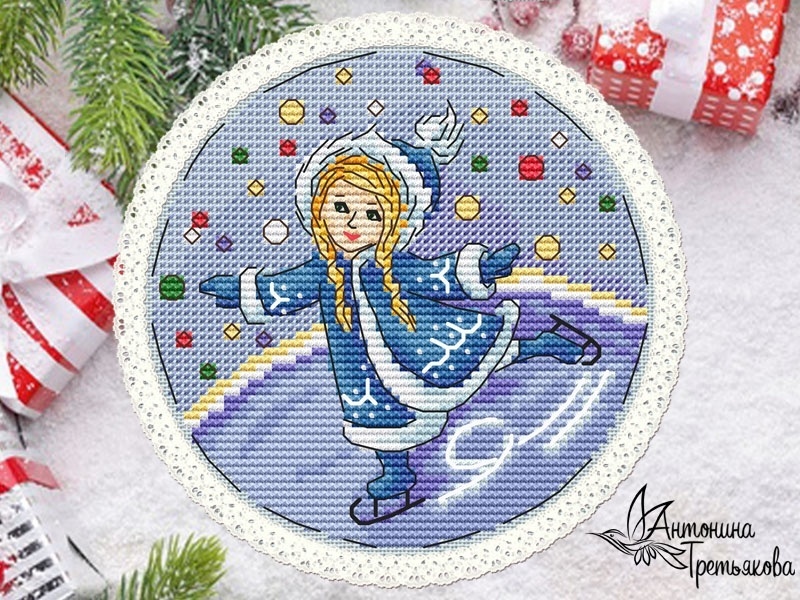 New Year's Сharacters. Snow Maiden Cross Stitch Pattern фото 1