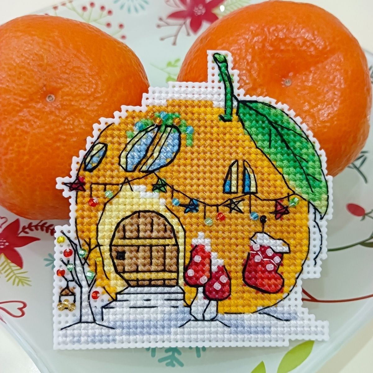 Orange House Cross Stitch Pattern фото 2