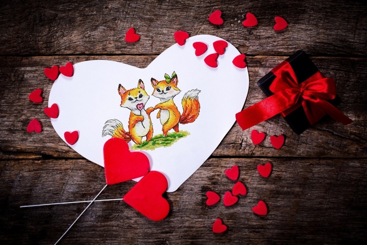 Valentine Foxes Cross Stitch Pattern фото 4