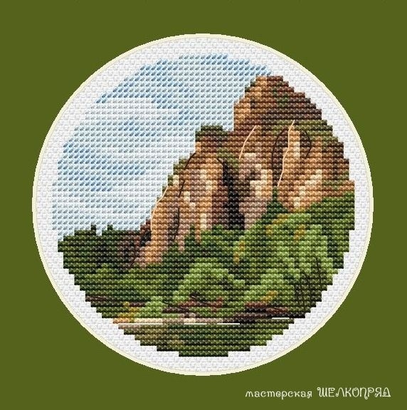 Green Mountains Cross Stitch Pattern фото 2