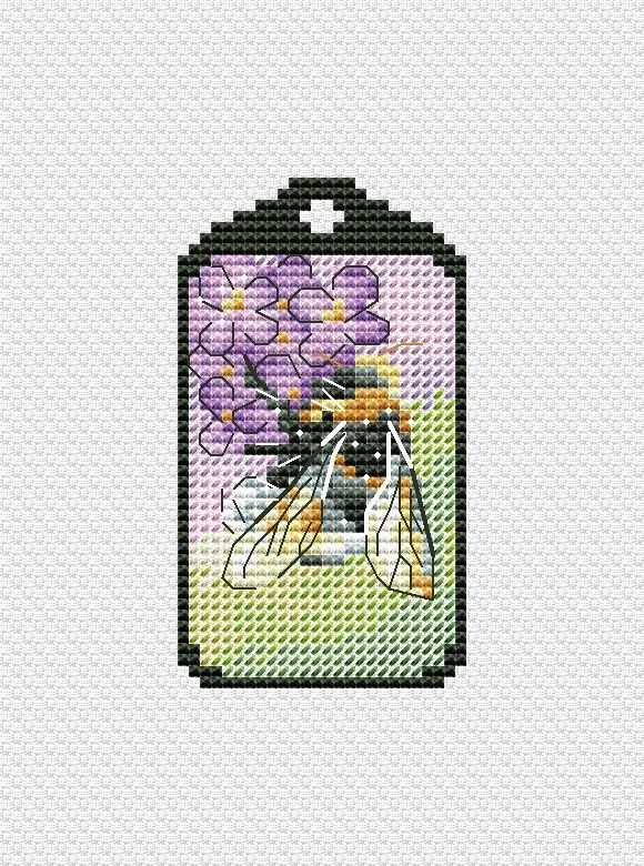 Bumblebee Keychain Cross Stitch Pattern фото 1