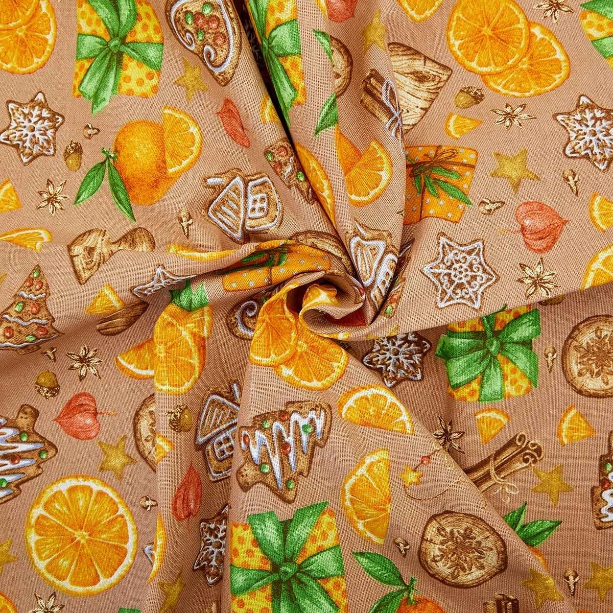 Citrus Beige Patchwork Fabric фото 3