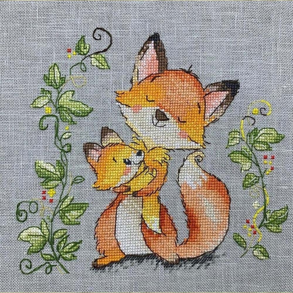 Fox Mom Cross Stitch Pattern фото 2