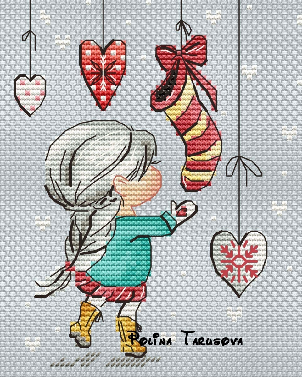 Lola and The Christmas Boot Cross Stitch Pattern фото 1