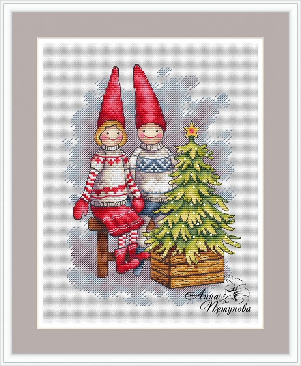 Festive Gnomes Cross Stitch Pattern фото 1