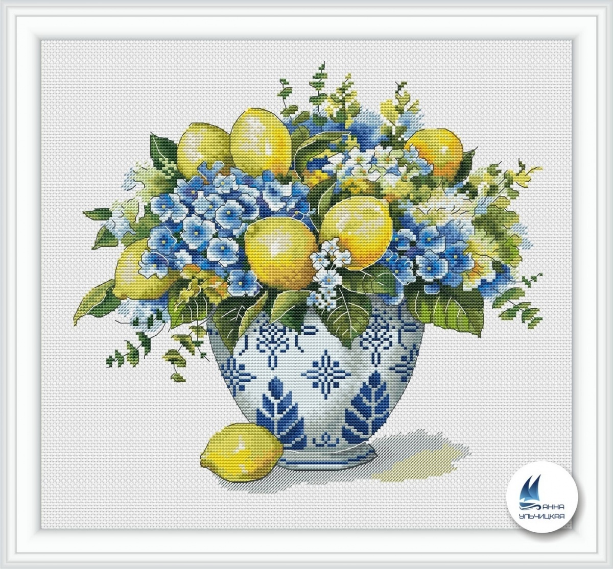 Bouquet with Lemons Cross Stitch Pattern фото 1