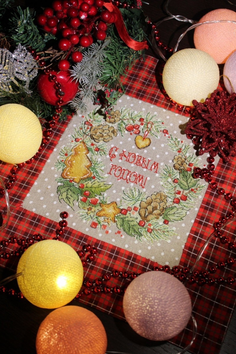 Wreath with Cookies Cross Stitch Pattern фото 5