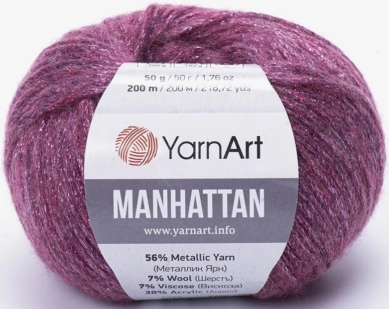 YarnArt Manhattan 7% wool, 7% viscose, 56% metallic, 30% acrylic, 10 Skein Value Pack, 500g фото 6