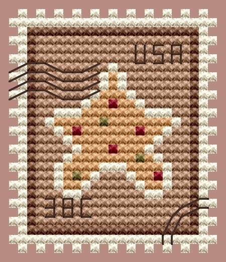 Gingerbread Star Stamp Cross Stitch Pattern фото 1