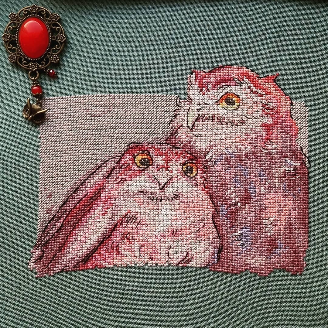 Owl Pair Cross Stitch Pattern фото 3