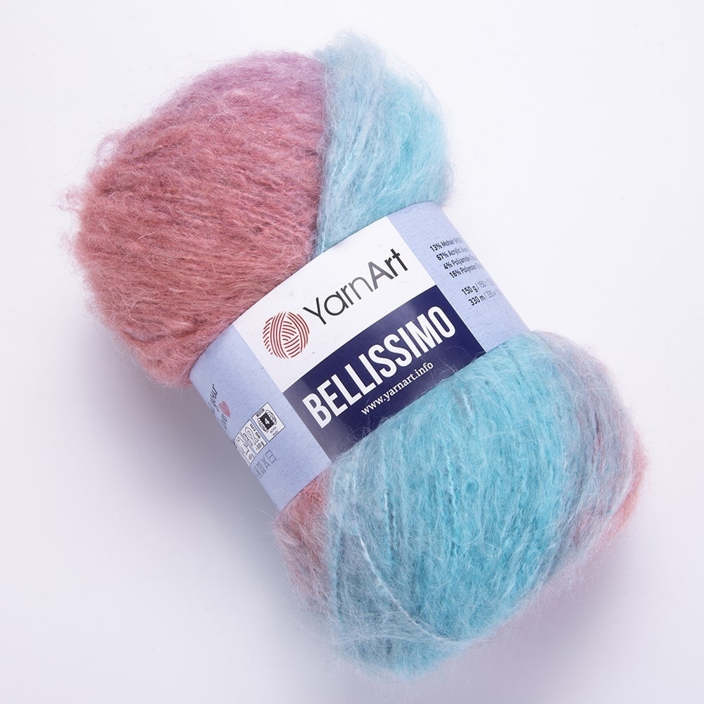 YarnArt Bellissimo 13% mohair, 67% acrylic, 4% polyamide, 16% polyester, 3 Skein Value Pack, 450g фото 9