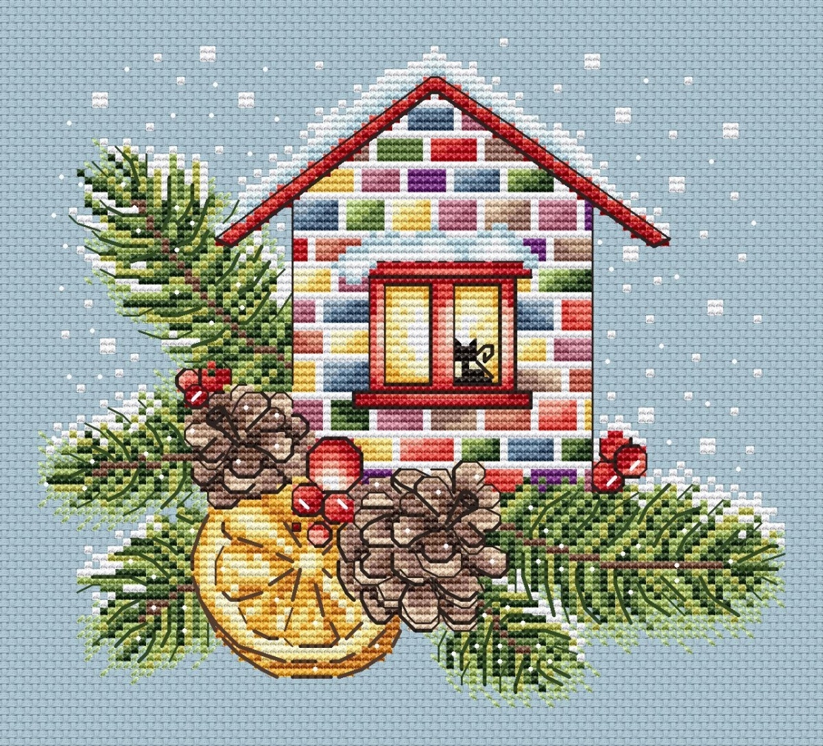 Christmas House Cross Stitch Pattern фото 1