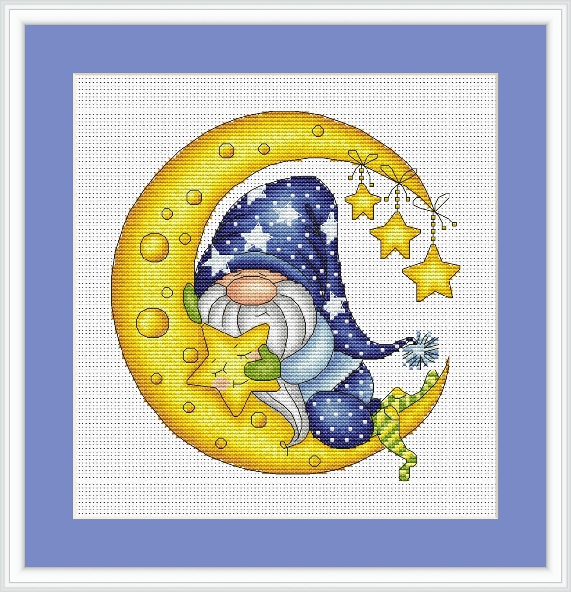 Sleeping Gnome Cross Stitch Chart фото 1