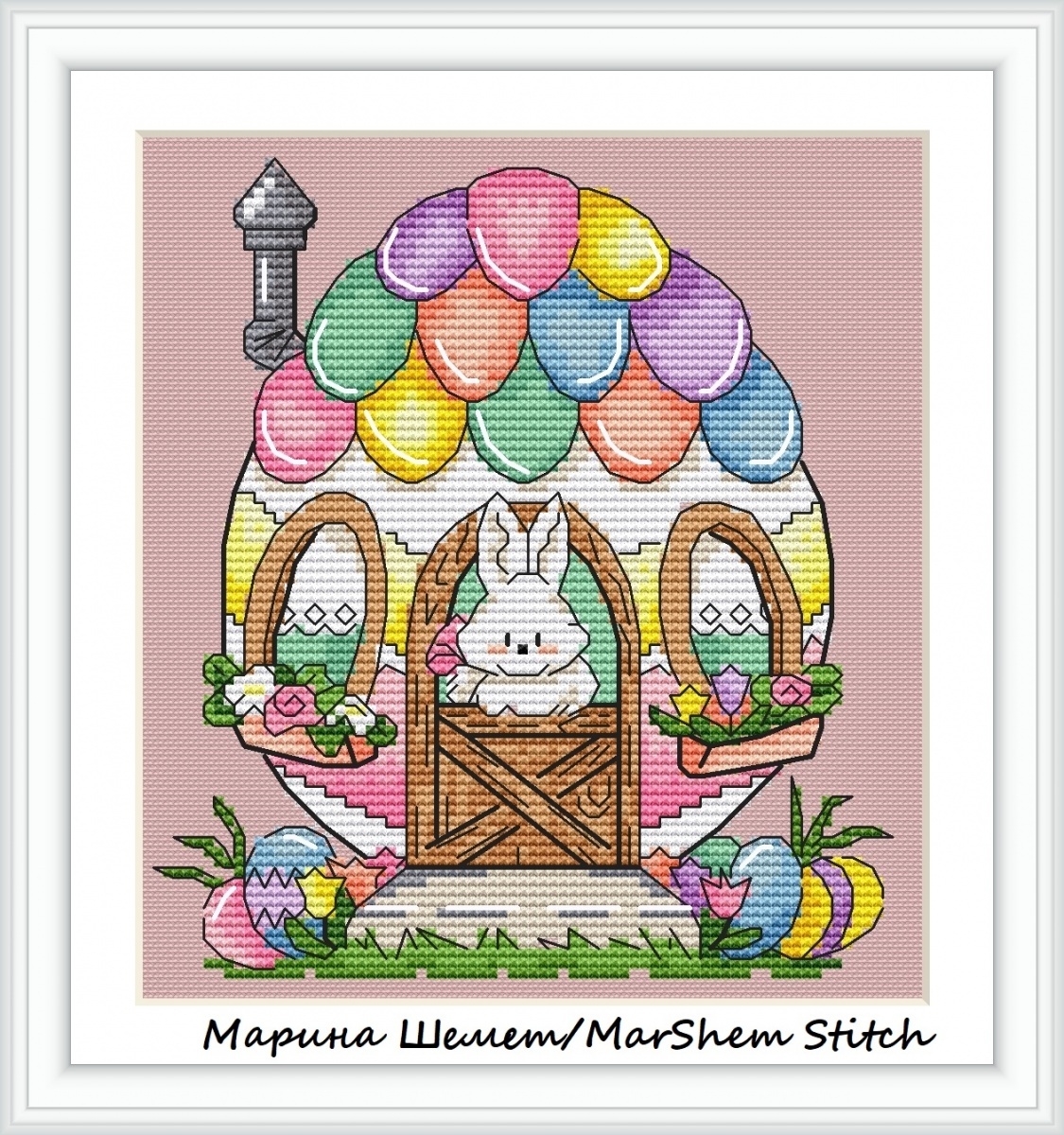 Easter Bunny's House Cross Stitch Pattern фото 3