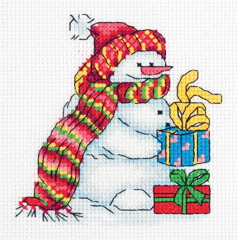 Snowman with Gifts Cross Stitch Kit фото 1