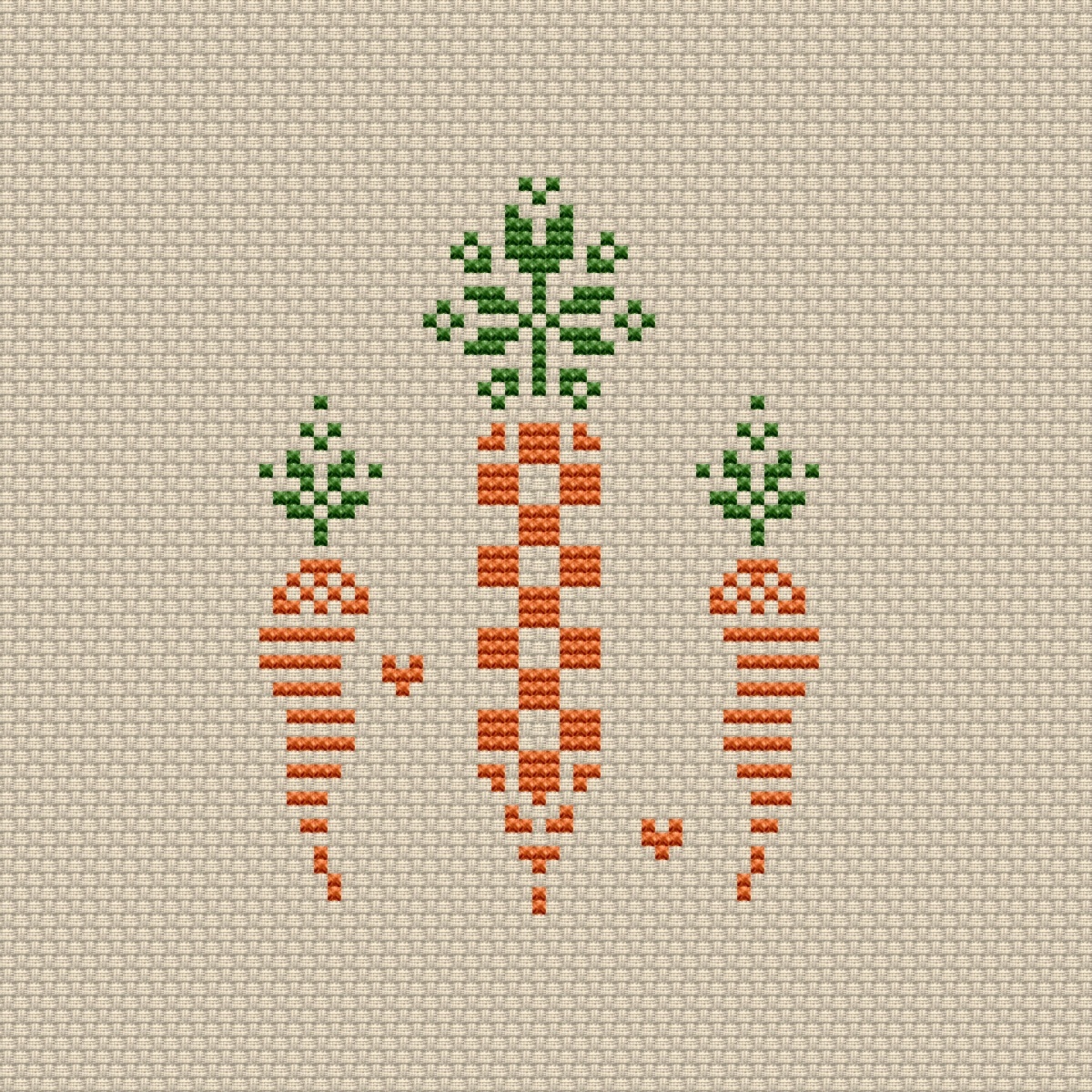 Three Carrots Cross Stitch Pattern фото 1