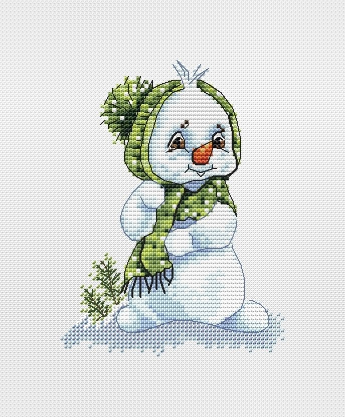 Cute Snowman Cross Stitch Pattern фото 2